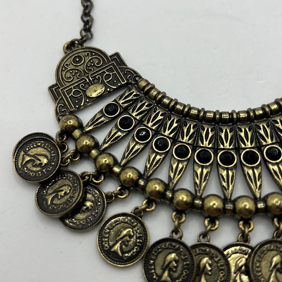Coin chocker cleopatra style statement necklace costume boho indie unique - Picture 7 of 12